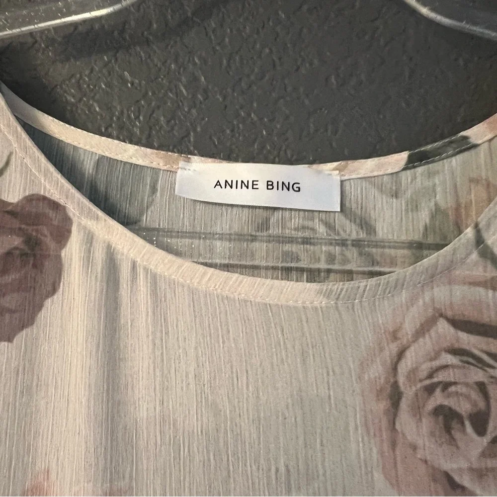 ANINE BING • Cream floral mini dress • Small - Picture 8 of 10